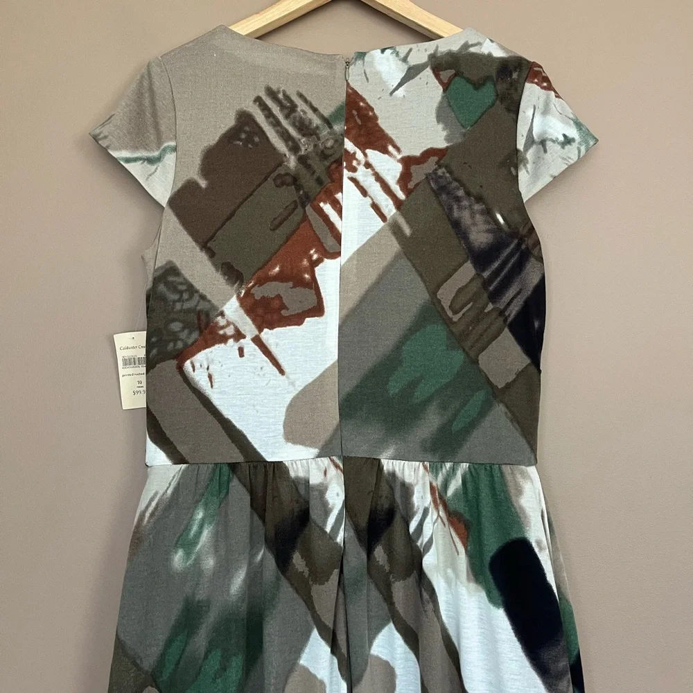 {Coldwater Creek} Printed Ruched Midi Dress in Watercolor Print - Size 10 - NWT - Picture 5 of 9